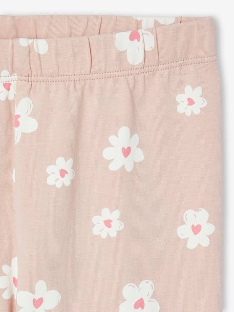 Lot de 2 leggings fille anthracite+beige+écru+rose poudré+vert émeraude+vert sauge - vertbaudet enfant 