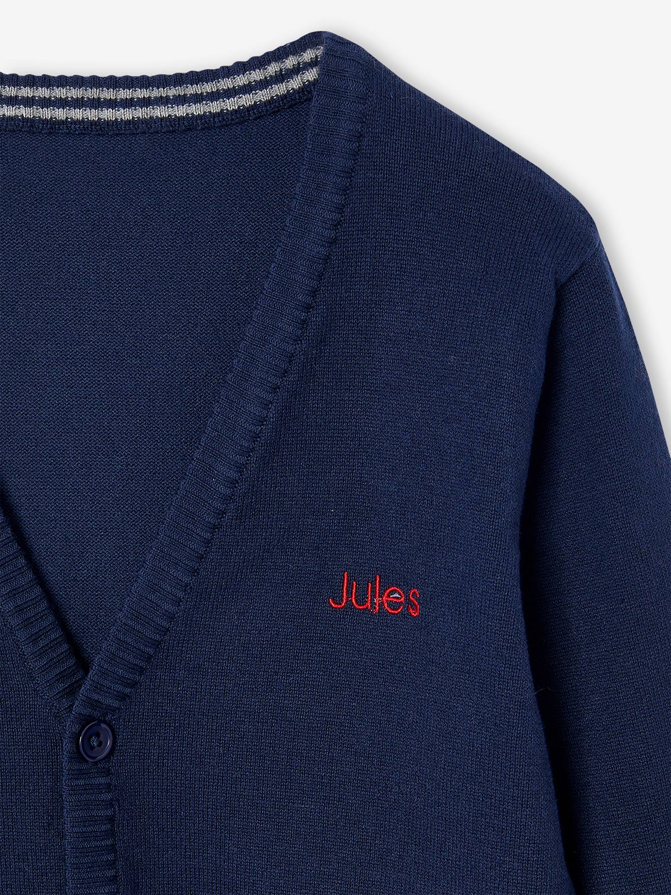 Pull Garçon TZ Bleu Marine Col V - Taille 110/121 (8-9 Ans) - Coton - Très Bon état