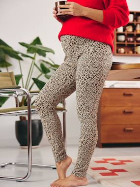 Vêtements de grossesse-Legging, collant-Legging de grossesse imprimé léopard en coton biologique*