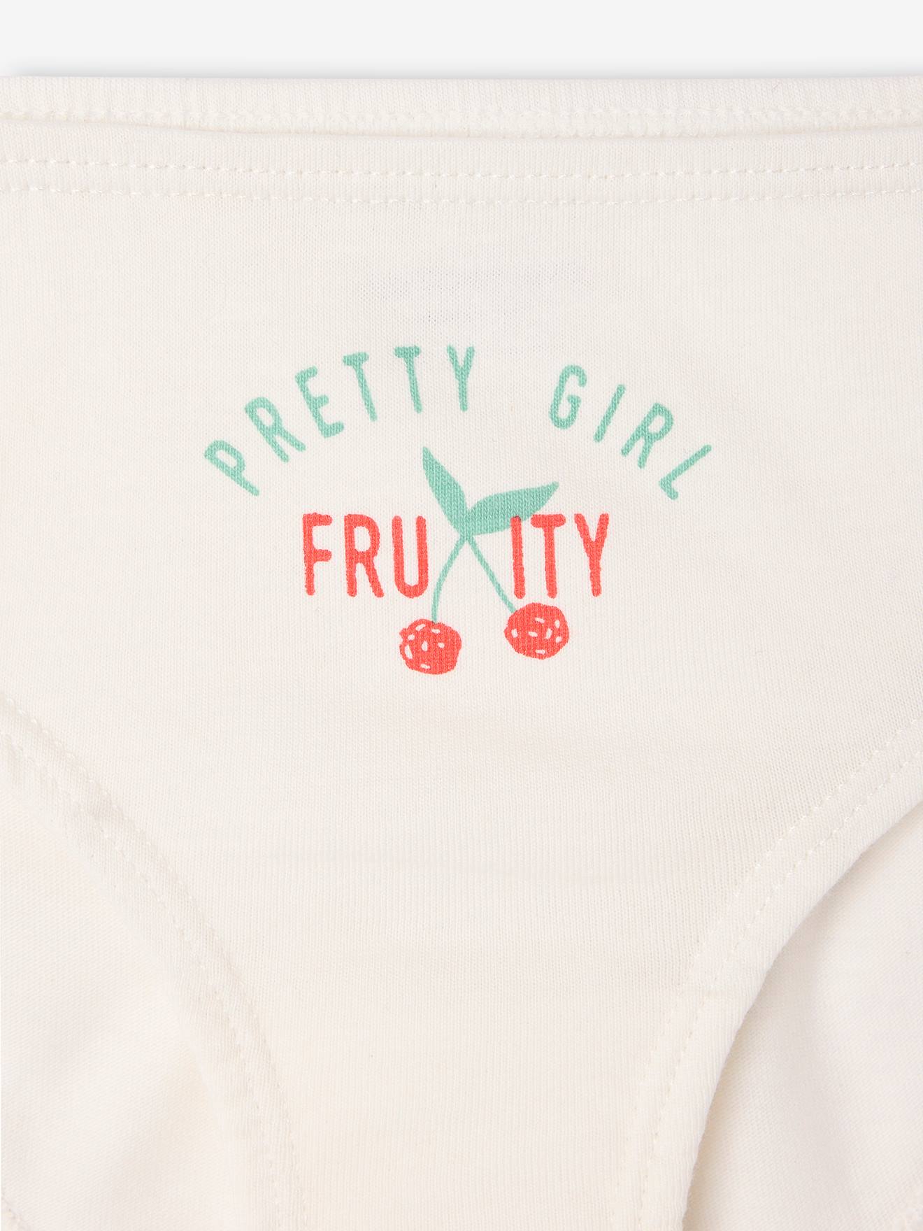 Culottes Fille Lot De 7 – Messages Positifs, Motifs Pailletés, 100% Coton, Taille Élastique – Vertbaudet - 5