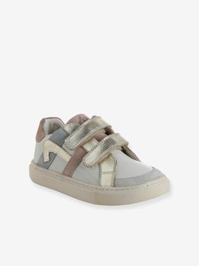 -Hook-and-Loop Leather Trainers for Children, Designed for Autonomy 