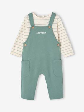 Baby-Outfits-Fleece Top & Dungarees Ensemble, for Babies