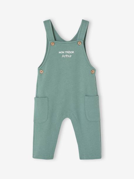 Ensemble Bébé T-Shirt Et Salopette En Molleton Vertbaudet - Taille 9M (71cm) - Message Brodé Caramel