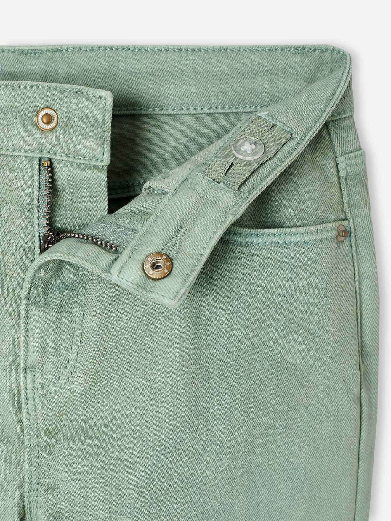 Pantalon Mom Fit MorphologiK Large Fille écru - Vertbaudet