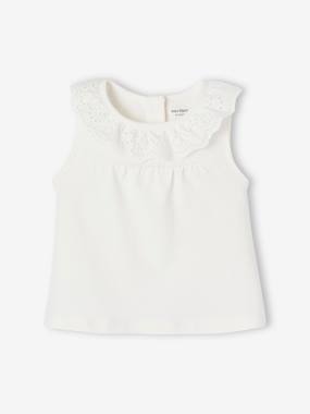 T-shirt Bébé Col Brodé Vertbaudet - Manches Longues Beige, 18 Mois, 100% Coton