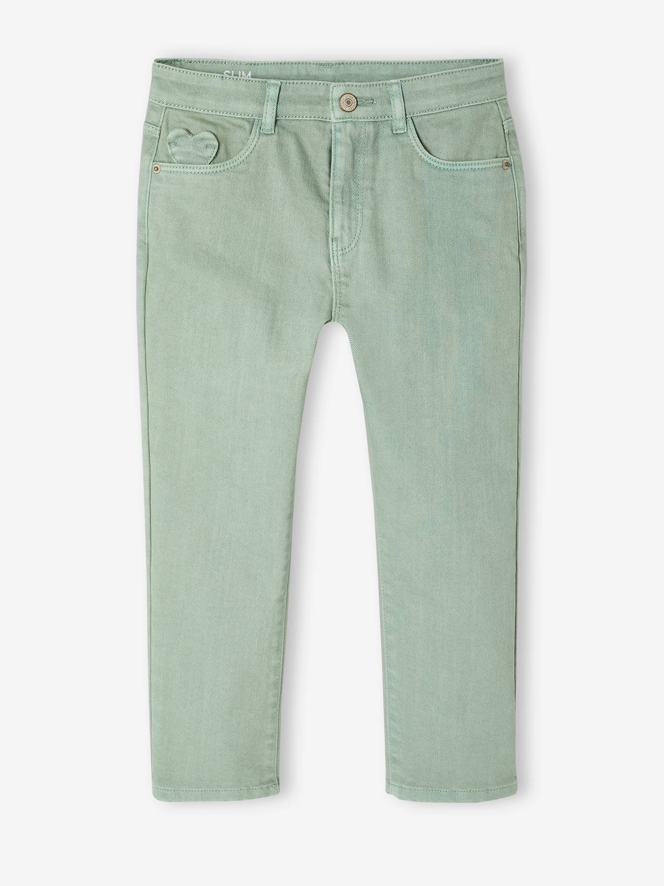 Pantalon Slim MorphologiK Large Fille Vertbaudet - Coupe Ajustée, Taille Réglable, 99% Coton élasthanne - 6
