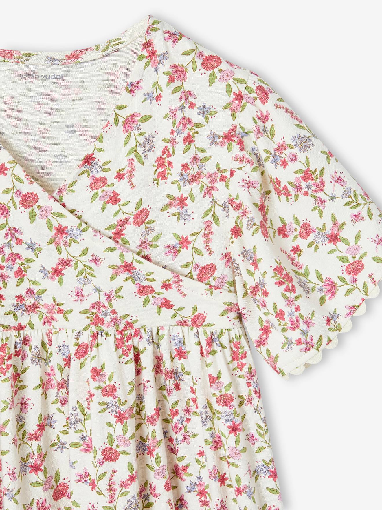 Ensemble Robe-sweat + Corsaire Fille VERTBAUDET | Motif Happy Fleuri | Taille 3 Ans | Confort Coton