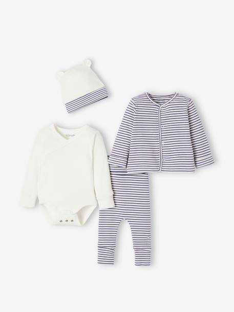 Mix & match outfit: bodysuit + leggings + cardigan + hat blue - vertbaudet enfant 