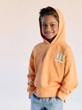 Boys-Cardigans, Jumpers & Sweatshirts-Graphic print hooded sweatshirt