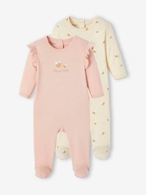 -Pack of 2 bee sleepsuits