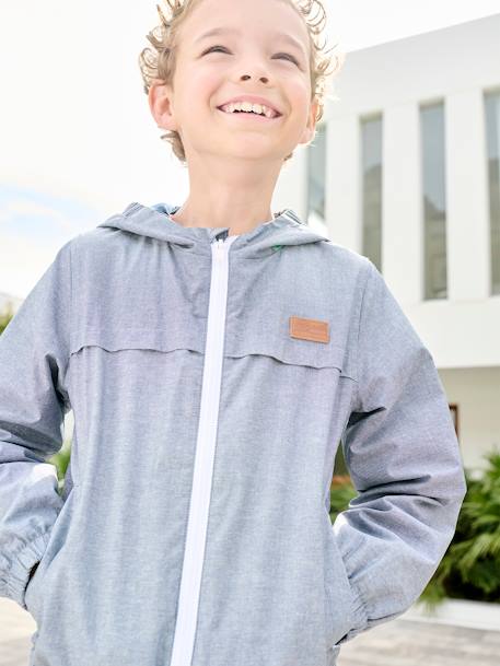 Chambray windbreaker for boys chambray blue - vertbaudet enfant 