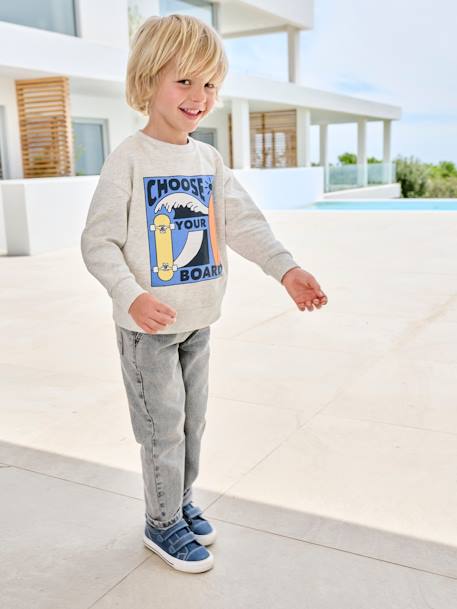 Wide Easy to Slip On Jeans for Boys bleached denim+brut denim+grey+stone - vertbaudet enfant 