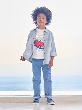 -Denim-effect cargo trousers for Boys