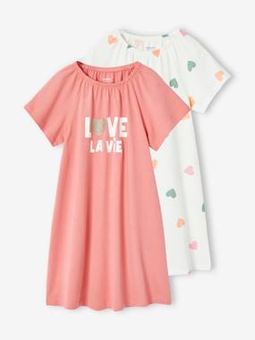 Girls-Nightwear-Pack of 2 Heart Nightdresses