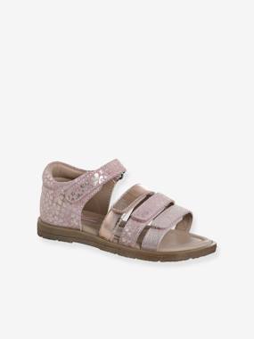 Shoes-Leather Sandals with Closed Heel for Children, Designed for Autonomy