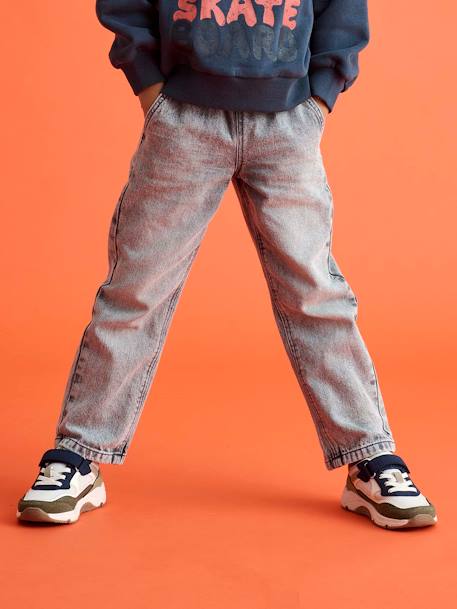 Wide Easy to Slip On Jeans for Boys bleached denim+brut denim+grey+stone - vertbaudet enfant 