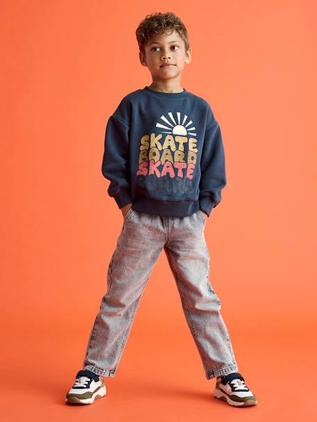 Wide Easy to Slip On Jeans for Boys bleached denim+brut denim+grey+stone - vertbaudet enfant 