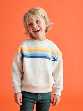 Boys-Cardigans, Jumpers & Sweatshirts-Graphic round neck sweatshirt for boys