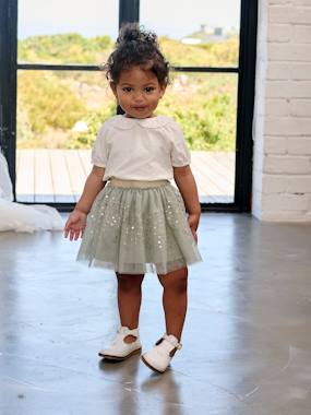 Ensemble bébé fille cérémonie T-shirt et jupon en tulle   - vertbaudet enfant