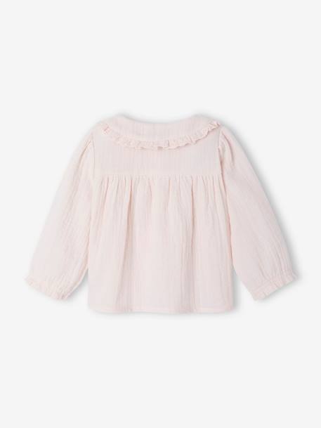 Baby cotton gauze shirt ochre+pale pink - vertbaudet enfant 