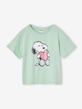 Fille-T-shirt, sous-pull-T-Shirt Peanuts® Snoopy coeur glitter