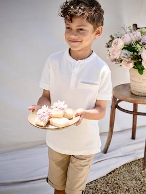 -Boy's Mao collar polo shirt 
