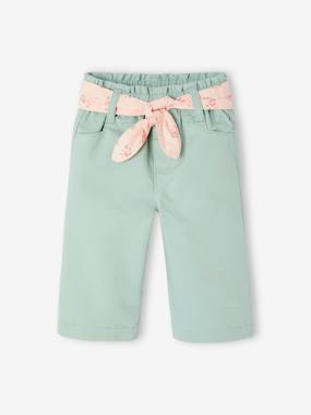 Baby-Trousers & Jeans-Wide Leg Trousers with Tie Belt for Babies