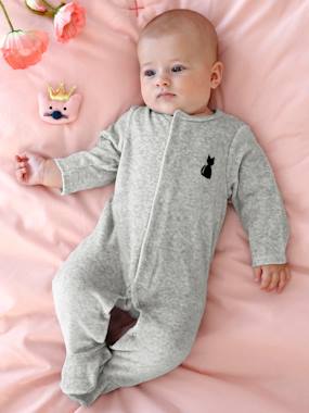 Bébé-Pyjama, surpyjama-Pyjama bébé velours dos fantaisie ouverture naissance Oeko-Tex®