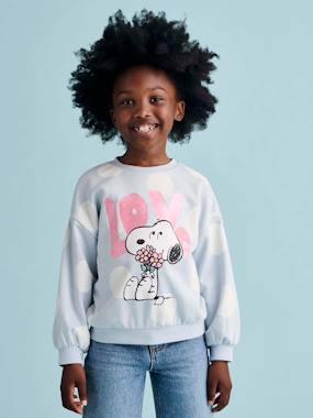 Fille-Pull, gilet, sweat-Sweat Peanuts® Snoopy fille imprimé gros pois