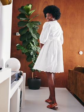 Robe Courte Bi-matière Grossesse Et Allaitement - Gris Anthracite