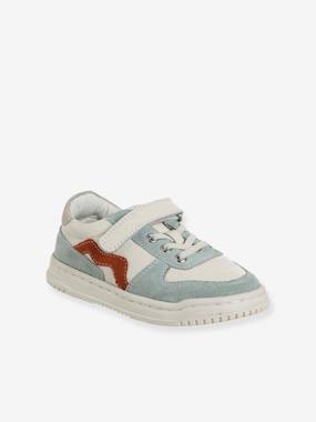 Chaussures-Chaussures garçon 23-38-Baskets, tennis-Basket enfant garçon cuir à scratchs et lacets élastiqués