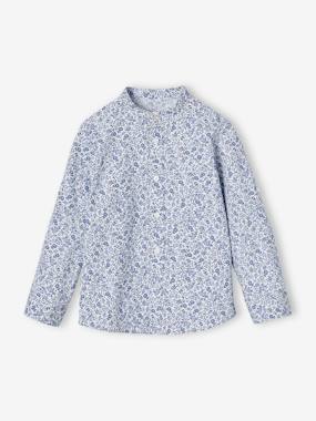 Boys-Shirts-Floral Mao collar shirt for boys