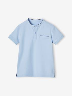 -Boy's Mao collar polo shirt 
