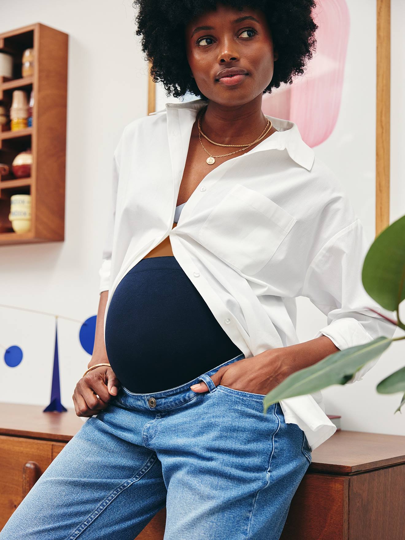 Jean De Grossesse Sans Couture Vertbaudet - Bandeau Confortable, Ajustable, Pour Un Maintien Parfait Pendant La Grossesse