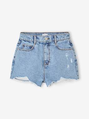 Fille-Short-Short en jean effet usé fille
