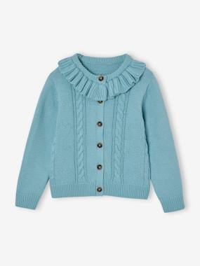 Girls-Cardigans, Jumpers & Sweatshirts-Girl's ruffled cardigan