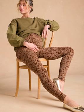 Maternity-Leopard Print Leggings for Maternity