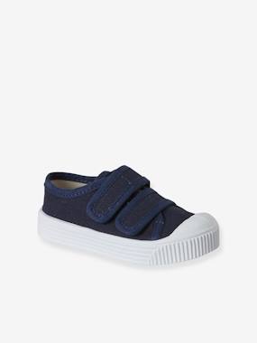Hook-&-Loop Trainers in Printed Canvas, for Babies chambray blue