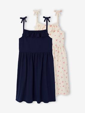 -Lot de 2 robes fille à bretelles 