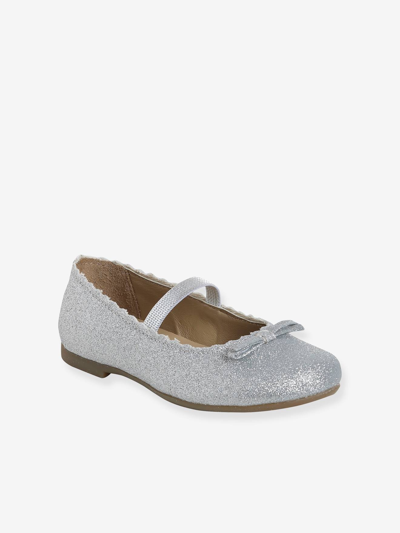 Glittery Ballet Pumps for Girls, Designed for Autonomy silver, Shoes