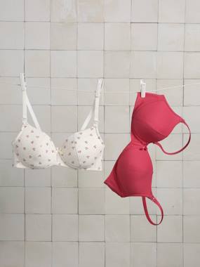 Vêtements de grossesse-Lot 2 soutiens-gorge d'allaitement sans armatures en coton bio*