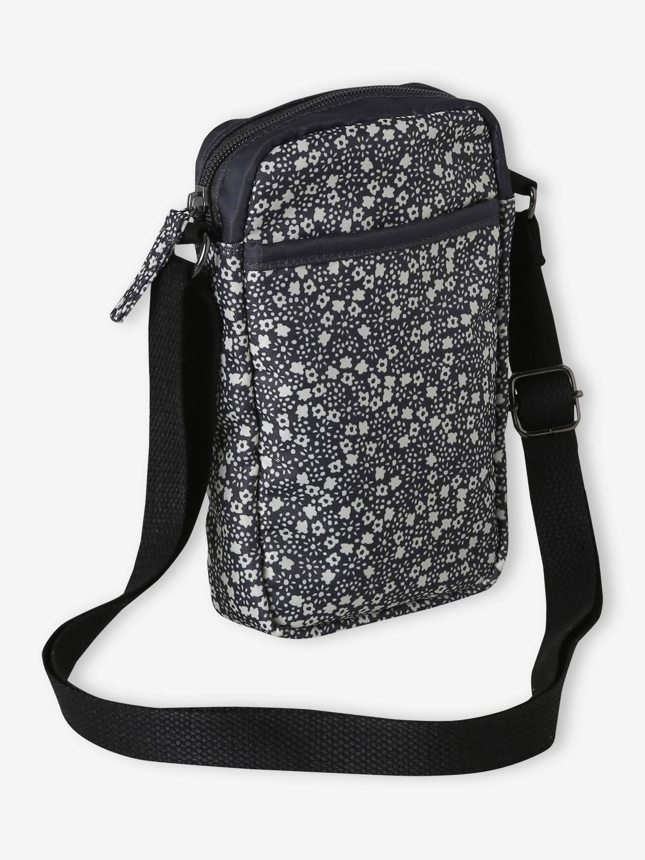 Pochette sacoche fille imprimé fleurs gris imprimé, Fille