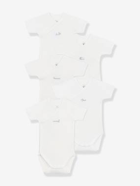 Baby-Pack of 5 Short-Sleeved Bodysuits for Babies, PETIT BATEAU