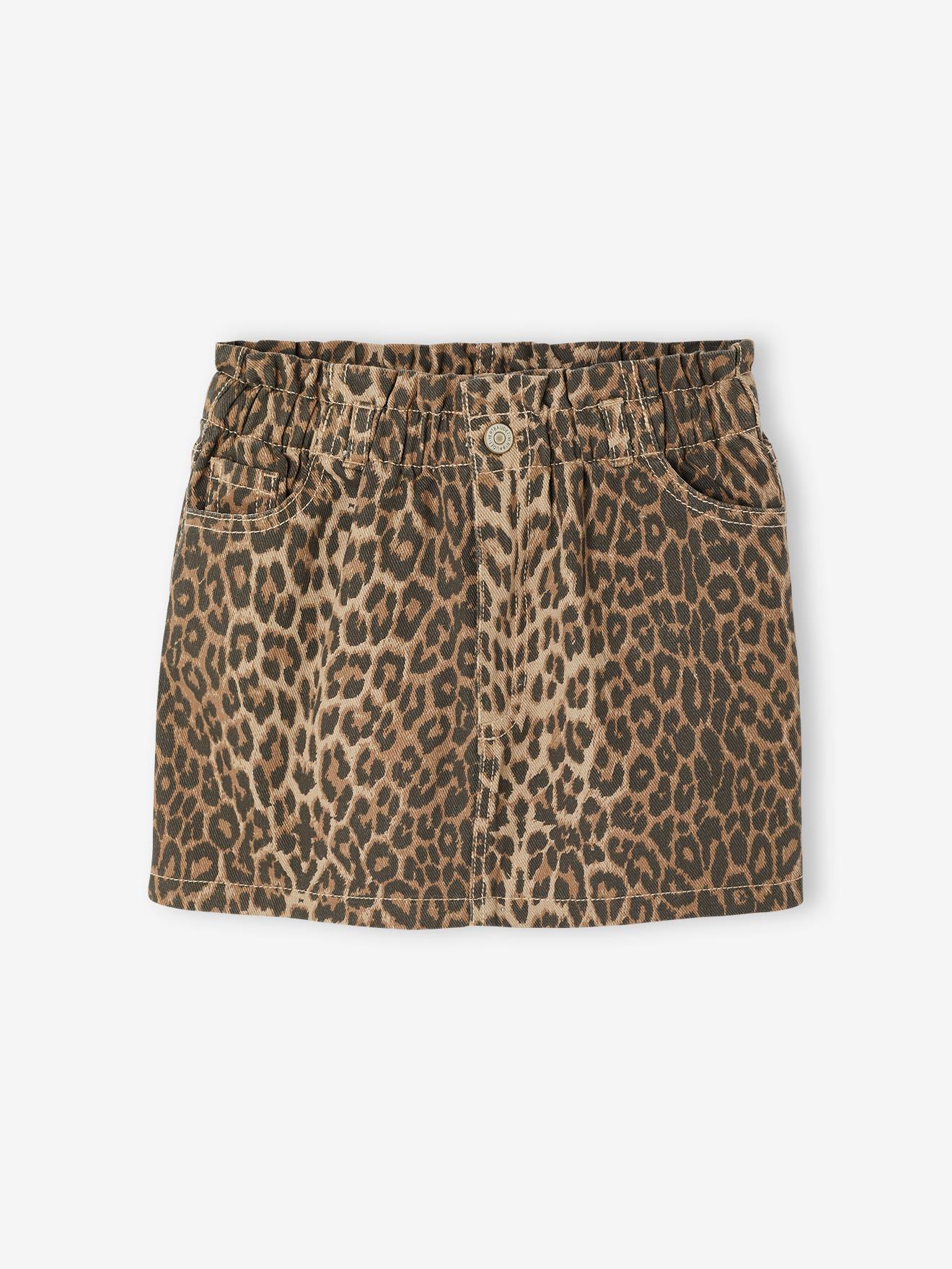 Denim Paperbag Skirt for Girls - stone, Girls