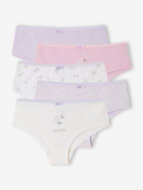 Girls-Underwear-Knickers-Pack of 5 Floral Shorties for Girls