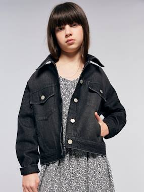 Fille-Manteau, veste-Veste-Veste en jean oversize fille