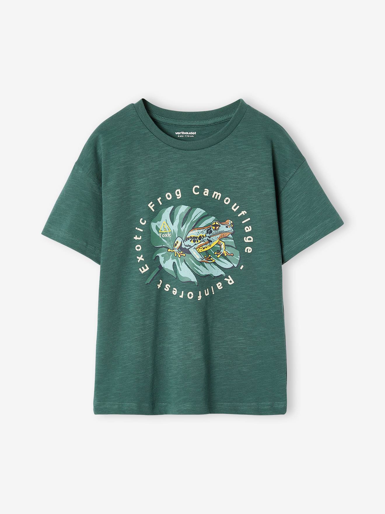VERTBAUDET T-Shirt Motif Nature Garçon - Manches Courtes - Col Rond - Motif Animaux Coloré