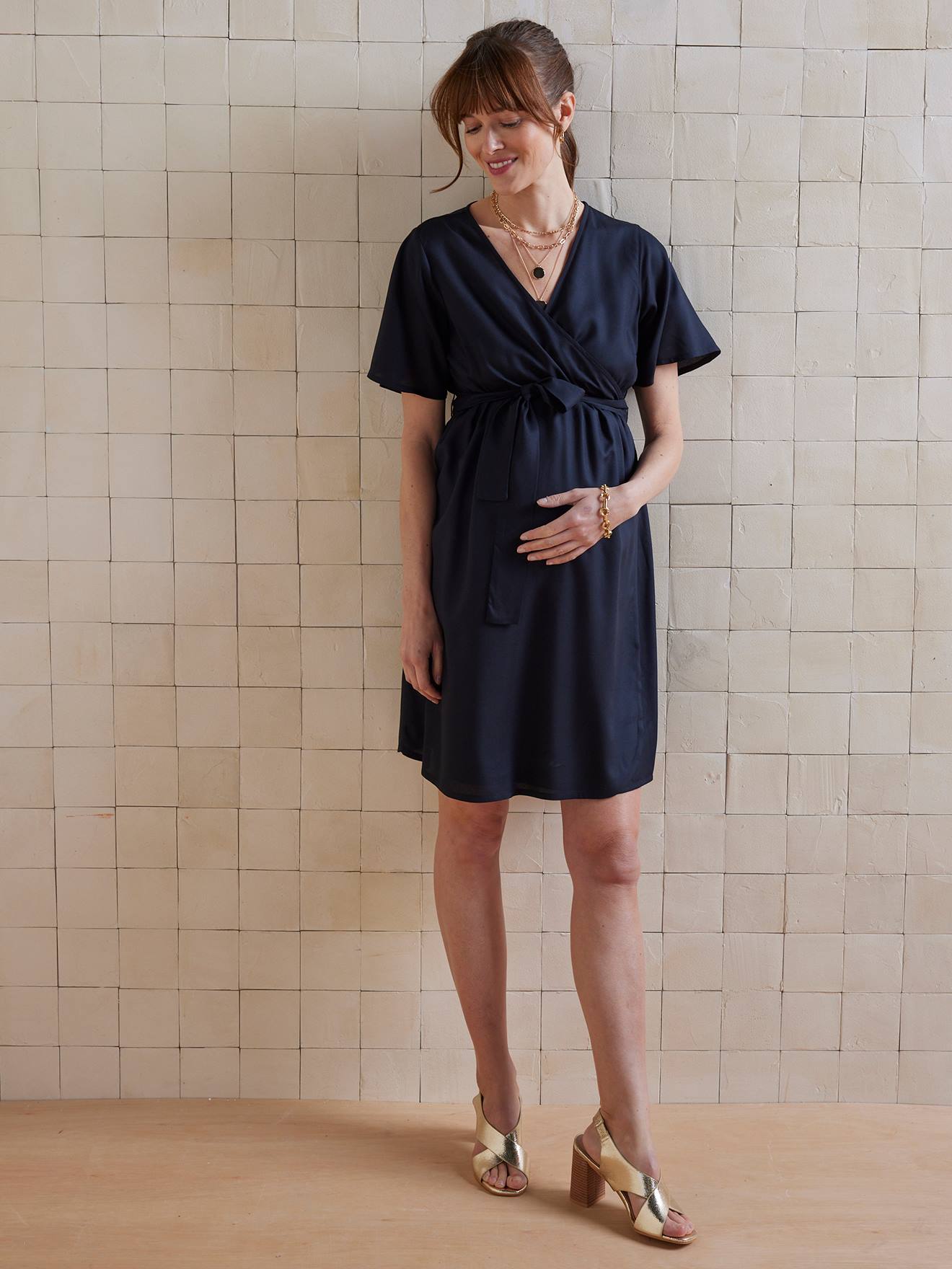 wrap nursing dress Plain Wrap-Over for Maternity & Black An effortlessly elevated wrap dress made for now – and later Latched Mama Ribbed Midi Nursing