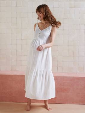 Cotton Gauze Dress with Thin Straps, Maternity & Nursing Special - blue light solid, Maternity Cotton Gauze Dress with Thin Straps, Maternity & Nursing Special - blue light solid, Maternity