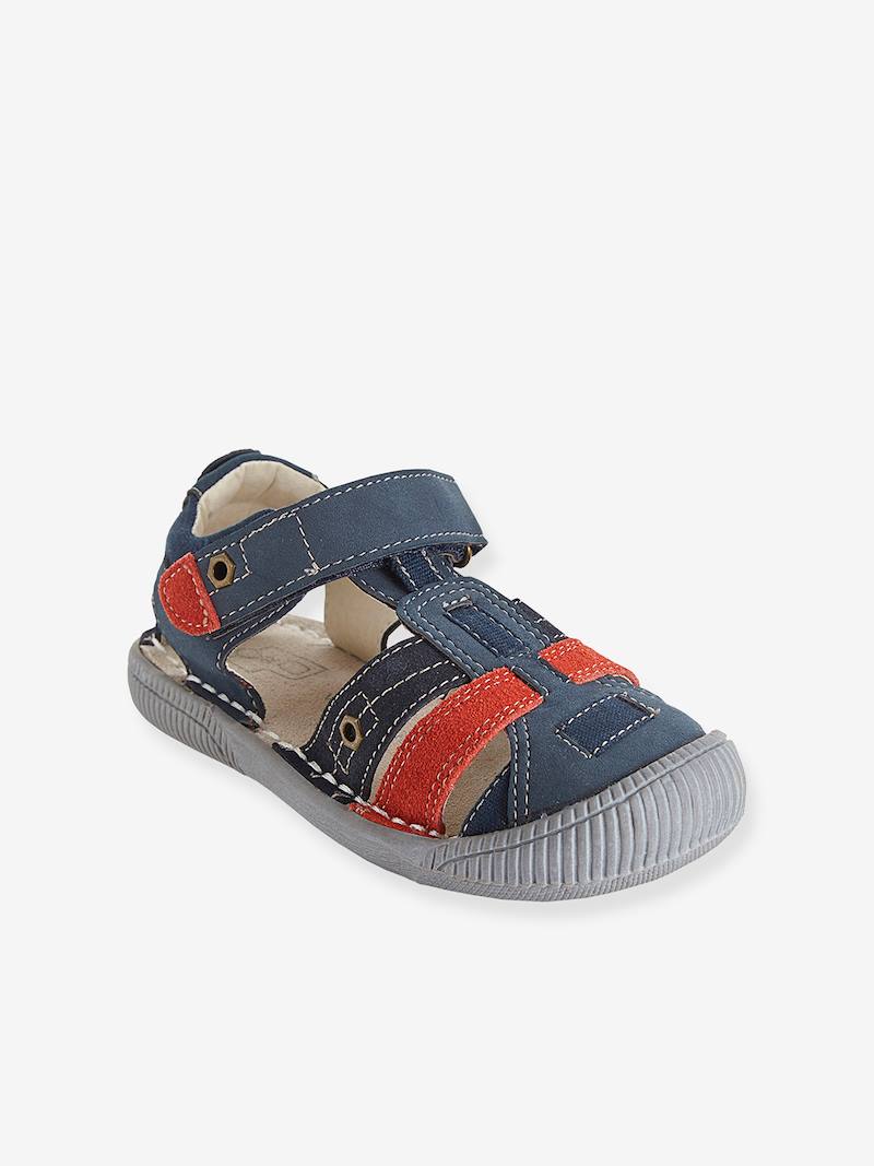 Boys Leather Sandals, Designed For Autonomy grey, Shoes